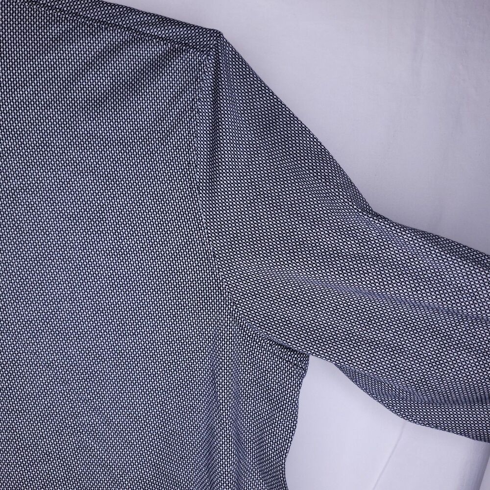 Untuckit Polo Shirt Mens Large Gray Damaschino Diamond Birdseye Long Sleeve - Picture 4 of 12